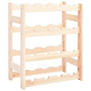 Goliraya Portavino da 16 Bottiglie in Legno di Pino,Mobile Porta Bottiglie Vino,Porta Bottiglie Vino in Legno Massello 43 x 25 x 54 cm