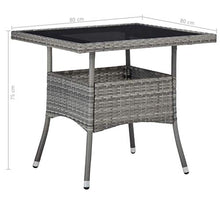 Tidyard Set 5 pz da Pranzo da Giardino in Polyrattan Nero/Grigio e Vetro,Set da Giardino Tavolo e Sedie in Rattan,Set Tavolo e Sedie da Pranzo da Giardino Esterno,Tavolo e 4 Poltrone in Rattan