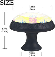 Motivo Ananas Rosa Giallo Pomelli per Porta Set di 4 Pomelli per Mobili Manopole per Cassetti Cucina Armadio Vetro