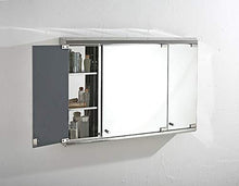 HSRG Mobile Bagno a Parete per Bagno con Specchio e mensola Bagno con Triplo Specchio in Acciaio Inossidabile (Size: 800x550x130mm)