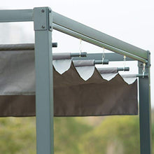 Outsunny Gazebo Pergola con Telo Scorrevole in Metallo e Poliestere, Filtra Raggi UV, per Esterni, 298 x 213 x 222 cm