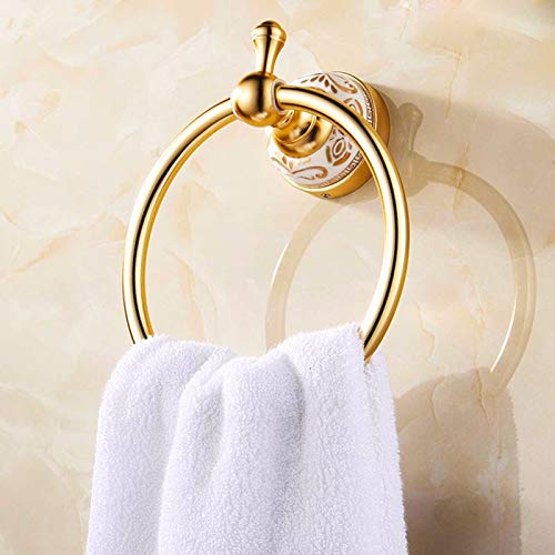 MBYW Portasciugamani Antico Senza pustole, Anello per Asciugamano Europeo in Oro, Anello portasciugamani in Alluminio, Asciugamano per Il Bagno, portasciugamani, Anello per Asciugamano Domestico