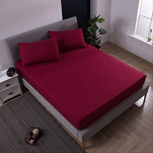 Fodera per materasso Fodera per materasso impermeabile Fodera in tessuto morbido e morbido Fascia elastica Coprimaterasso di alta qualità Fodera anti-polvere permeabile all'aria 80x200x30cm Vino