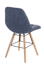 Sedia Da Pranzo Tammy In Stoffa I Sedia Design Con Telaio Legno Di Faggio I Sedia Moderna Trapuntata Design Scandinavo, Colore:blu