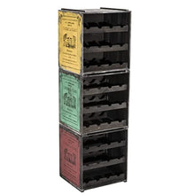 Pureday Vino Rack Vino Scatola Claire impilabile Legno Shabby Chic Circa B36 x T32 x H39 cm - Verde