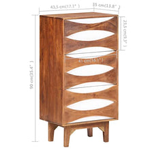 vidaXL Cassettiera 43,5x35x90 cm in Legno Massello di Acacia