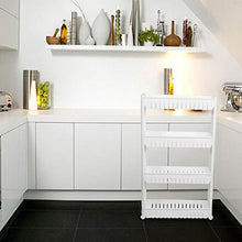 CHHD Scaffale portaspezie Estraibile a 4 Livelli, scaffale da Cucina Bianco, Carrello portaoggetti, mensola da Bagno con Ruote girevoli per Cucina, Lavanderia, Garage, Soggiorno, Camera
