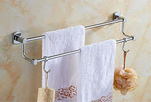KAISIMYS Portasciugamani a Doppia Asta in Rame, portasciugamani, portasciugamani antiruggine a Parete, per Bagno Cucina Ufficio.Diametro Punch-E: 45 cm (18 Pollici)