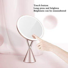 Specchio di Trucco Illuminato LED con 30 Rotazione Trucco Rotondo Base Antiscivolo