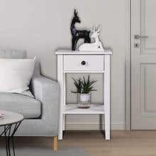 LIZHAIMING Tavolino da Soggiorno, Comodino Multifunzionale Comodino Comodino portaoggetti con cassetti armadietto, Adatto per Soggiorno e Camera da Letto, Bianco