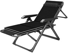 Lettini prendisole reclinabili Sedie da esterno pesanti nere reclinabili con cuscino per giardino esterno Prato campeggio, poltrone reclinabili pieghevoli per soggiorno Balcone Comfort Relax