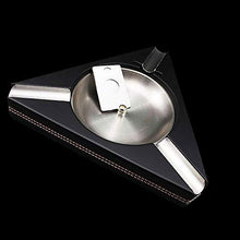 NIHAOA Accessori del Sigaro Triangolo di Legno Slot Acciaio Inossidabile Cigar Ashtray Tenere 3 sigari