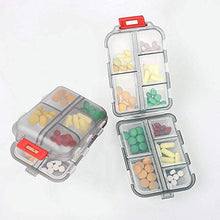 BANGSUN - Portapillole portatile con 10 scomparti per medicina grande, grigio, marrone, 2 pezzi
