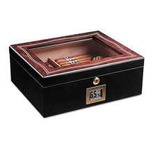 YAeele. Cigar Humidor, Cigar Box umidificazione, Legno di Cedro Idratante Seal Good Mood, Good Life (Colore: Nero)