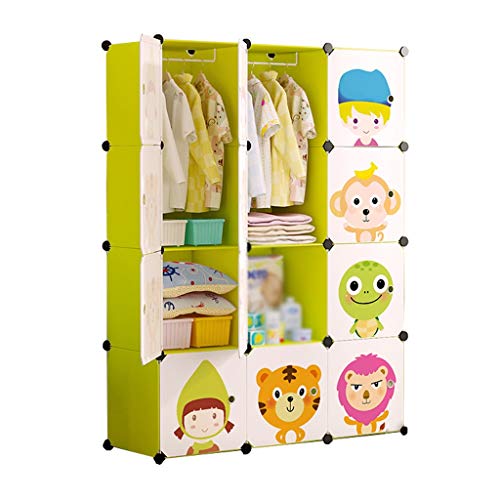 Locker 8-Gitter Armadio Armadio 2-Hanging Archivi Rimovibili di Plastica Scaffali 12 Porte Abbigliamento Home Camera Dormitorio Verde MUMUJIN (Size : 111X47X147CM)