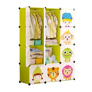 Locker 8-Gitter Armadio Armadio 2-Hanging Archivi Rimovibili di Plastica Scaffali 12 Porte Abbigliamento Home Camera Dormitorio Verde MUMUJIN (Size : 111X47X147CM)