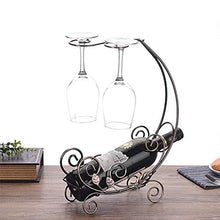 LHQ-HQ Supporto del Vino Vino Rack Indipendente del Vino del Metallo Bronzo Rack 1 Vino Ornamento Bicchieri Bottiglia / 2 Vino stoccaggio Calice Decorazione Stand di Esposizione casa