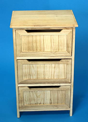 GeKi Trend - Cassettiera da bagno in legno, 3 cassetti, stile vintage, 41 x 68 cm