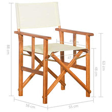vidaXL Legno Massello di Acacia Sedia da Regista Pieghevole Seggiola Cucina