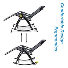 XLYYHZ Sedia Zero Gravity Sedia reclinabile ， Sedia a Dondolo Zero Gravity Lounge con Cuscino Imbottito per Adulti in Soggiorno Pieghevole Leggera | Sedie da Giardino reclinabili per Esterni sedie