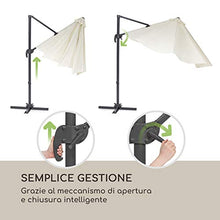 blumfeldt Belo Horizonte - Ombrellone Parasole, Diametro: 292 cm, Materiale: Poliestere con Strato PA, Protezione da UV: 30+, Idrorepellente, Supporto in Alluminio con Rotazione a 360°, Crema