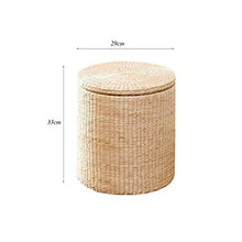 WYJW Poggiapiedi ottomano con Contenitore a cubo, Sgabello per Scarpe, Sgabello per ripostiglio in Rattan, Sgabello per Pouf, Sgabello per Divano, Soggiorno, Camera da Letto, Sgabello (