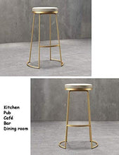 Yxsd Bar sgabello da cucina presiede i piedini di metallo rotonda Sedile Sedia da pranzo for la prima colazione bancone e casa semplice Ferro Modern Cafe di svago di alta vento coperta sgabelli for es