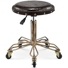 GYPPG Sgabello da Trucco per Camera da Letto Nordico, può Sollevare Sgabello da Parrucchiere Girevole a 360 ° Sgabello da Manicure Sgabello da Bar retrò in Pelle PU Barber Shop Sedia da