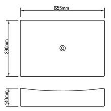 lavabo da bagno di Ceramica Porcellana Arte Bianco ad alta luminosità 65,5 x 39 x 14 cm