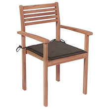 vidaXL Sedie da Giardino 2 pz e Cuscini Grigio Talpa Massello di Teak