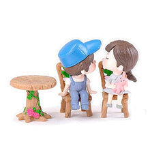 QULONG Ornamenti da Giardino Mini Adorabili sedie da Tavolo per Esterni Set Artigianato in Resina Ornamenti paesaggistici in Miniatura Decor