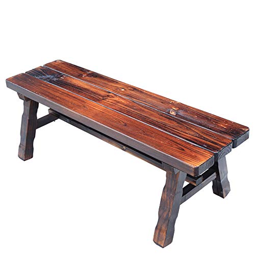 Panca da giardino in legno massello panca per il tempo libero, sedili da cortile carbonizzati impermeabili e anticorrosione, cuscini da esterno robusti e spessi sulla terrazza mobili da giardino