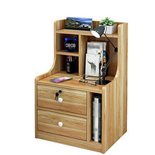 Comodino serratura 2-cassetti Multi-strato di stoccaggio semplice camera da letto moderna semplice armadio di stoccaggio 42X30X70CM FANJIANI (colore : C)