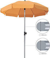MVPower Ombrellone da Spiaggia, Ø 200 cm Ombrellone Rotondo UV UPF 50+, Ombrellone Inclinabile, Per Il Giardino Esterno Della Spiaggia Balcone, 200 g /m², Arancia