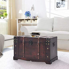 BIGTO, Baule Vintage in Legno per Camera da Letto, Armadio, Organizer per la casa, Collezione di mobili, 66 x 38 x 40 cm