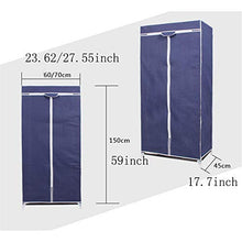 POSD Armadio Combinazione Non Tessuta del Tubo Piegante Semplice d'Acciaio del Guardaroba per Soggiorno, Camera da Letto (Size:60 * 150 * 45cm; Color:Blue)