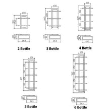 Supporto per calici appesi Porta Bottiglie parete Metall Black per 2-6 bottiglie Portabottiglie Scaffale Vino Espositore Decorazioni da parete per bar / cucina / mobile Mensola per decorazione a sof