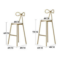GYPPG Barstools Bar Stool Backrest Footrest Counter Chairs Cafe Kitchen Leisure Dining Faux Leather Upholstered Living Room Gold Metal Legs Creative Simple Dressing Chair