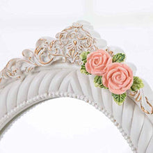 WWEIWU Pulito e Luminoso Specchio Creativo Principessa Specchio Specchio Desktop Specchio Portatile HD cosmetico Resina Desktop Singolo Viso di Bellezza Salon