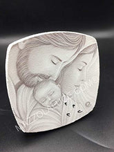 MAZZOLA LUCE capezzale da Comodino 10x10cm Legno Sacra Famiglia quadretto capoletto da appoggio per Camera da Letto