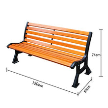 Panca da giardino con posti a sedere all'aperto, seduta a doghe di legno in plastica anticorrosione resistente alle intemperie panca in ghisa, panca da balcone a 2-3 posti con schienale