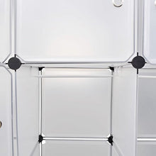 Luckyfu Questo Scaffale armadietto modulare con 14 Scomparti Bianco 37 x 146 x 180,5 cm.Questo Armadio Fornira Una Soluzione di Stoccaggio Ideale.Armadio Guardaroba.