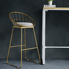 GYPPG Leisure Cafe Bar Stools Kitchen Breakfast,Dining Room Chair,Hollow Gold Iron Frame,Footrest,Anti-Slip,45/65/75cm