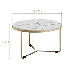 ZHIWUJIA Tavolino da caffè Treppiedi Piano del Tavolo in Ardesia Tavolo Rotondo in Metallo Tavolo da Giardino per Balcone/Soggiorno/Ufficio 45 x 45 x 37 cm / 17,7 x 17,7 x 14,6 Pollici
