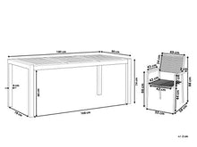 Beliani Set Giardino Tavolo Piano Legno di Eucalipto 6 Sedie Rattan 180 x 90 cm GROSSETO
