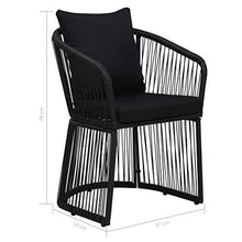 Festnight 2 Pezzi Sedie da Esterno Sedie da Giardino con Cuscini Poltrona in Rattan PVC 57 x 54 x 78 cm Colore Nere
