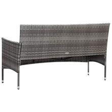 Festnight 5 pz Salottino in Rattan Set Divani da Giardino con Cuscini 2 Divano a 2 Posti/3 Posti +2 Poltrone e 1 Tavolino Colore Grigio Arredamento Giardino
