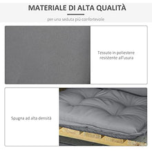 Outsunny Set 2 Cuscini da Esterno e Interno Imbottiti per Sedie a Schienale Alto in Poliestere, 50x120x9cm Grigio Scuro