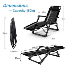 XLYYHZ Sedia Zero Gravity Lettino Prendisole ， Lettino da Giardino Pieghevole in Metallo Sedia a Sdraio da Esterno Poltrona reclinabile Cuscini Spessi ， Sedia da Ufficio reclinabile Portatile con p