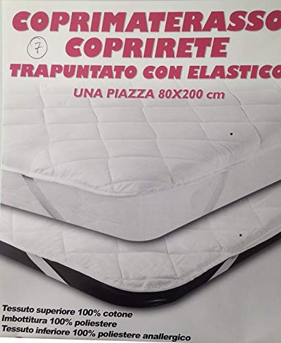 ITALYSWEETHOME COPRIMATERASSO COPRIRETE Trapuntato con Elastico Piazza E Mezza 120x200 CM